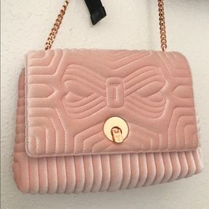 Pink velvet ted baker bag